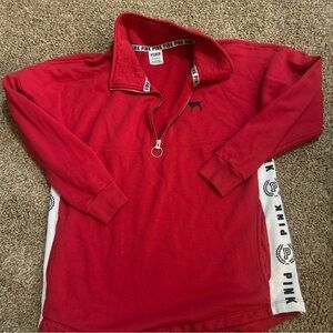 PINK Victoria's Secret Red Half-Zip Sweatshirt size XS
